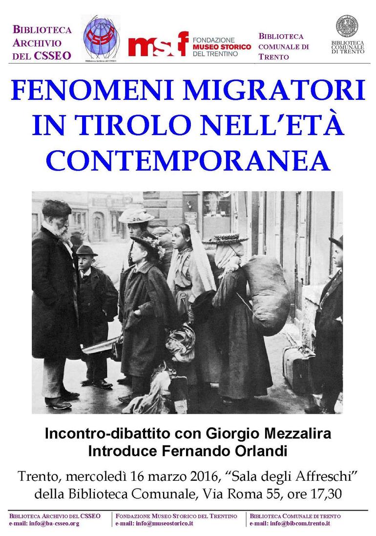 Fenomeni migratori nell'età contemporanea.