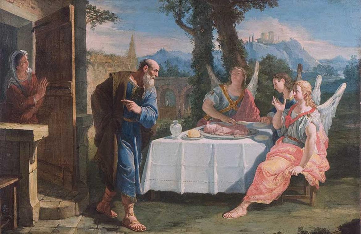 Abramo riceve l'annuncio della nascita di Isacco - Francesco Fontebasso Abramo riceve l'annuncio della nascita di Isacco - Francesco Fontebasso